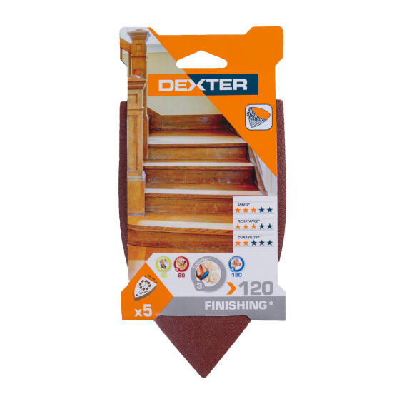 Delta sanding paper wood G120 DEXTER 5 pieces 105x175mm