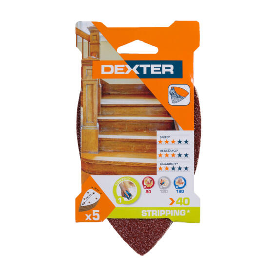 Delta sanding paper wood G40 DEXTER 5 pieces 140x98mm