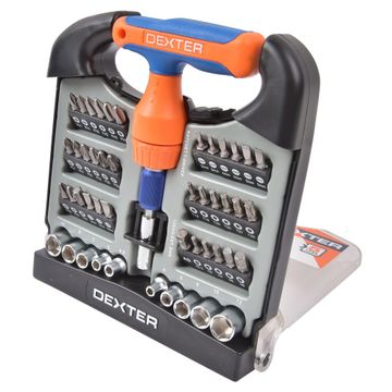 Dexter Ratchet T-Hand Screwdriver 48 Pieces