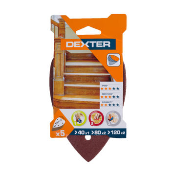 Set delta sand paper wood G40G80G120 DEXTER 140x98mm