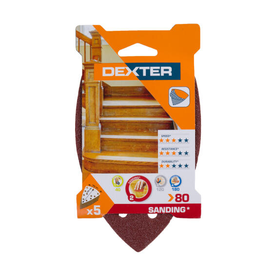 Delta sanding paper wood G80 DEXTER 5 pieces 152x102mm