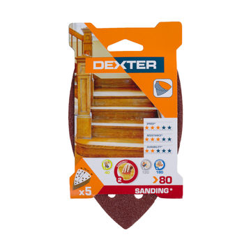 Delta sanding paper wood G80 DEXTER 5 pieces 152x102mm