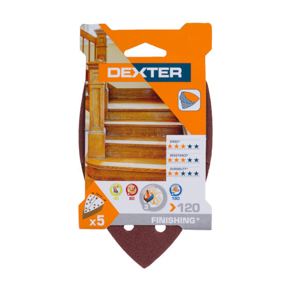 Delta sanding paper wood G120 DEXTER 5 pieces 152x102mm