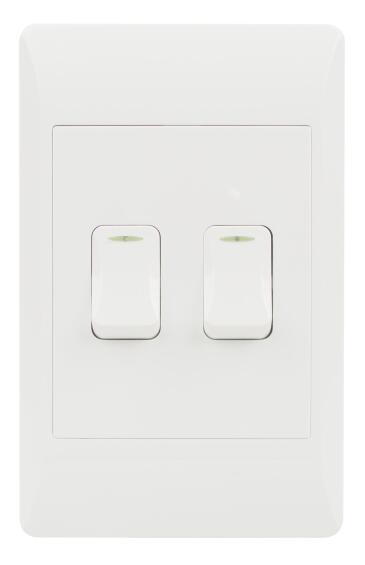 Wall switch WACO white 2 lever 1 way 2x4