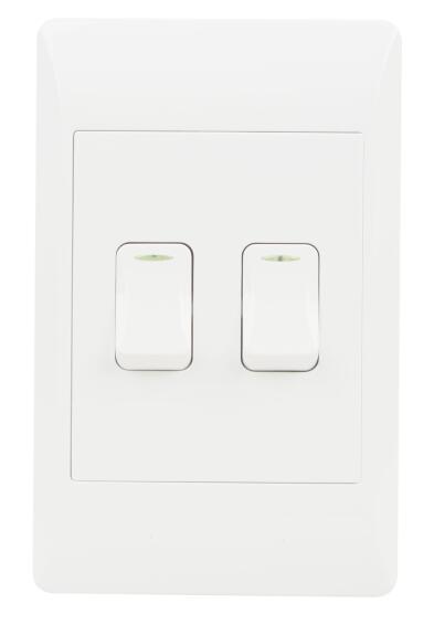 Wall switch WACO white 2 lever 2 way 2x4