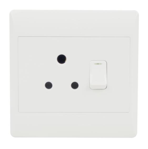 Wall socket WACO white 1x3 pin 4x4