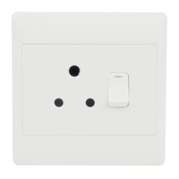 Wall socket WACO white 1x3 pin 4x4