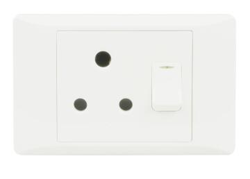 Wall socket WACO white 1x3 pin 2x4