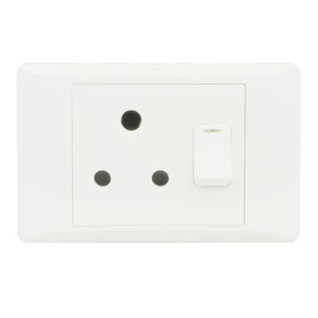 Wall socket WACO white 1x3 pin 2x4