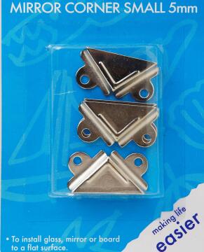 Mirror corner nickle plated small 5mm 4pc dejay