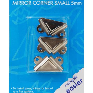 Mirror corner nickle plated small 5mm 4pc dejay