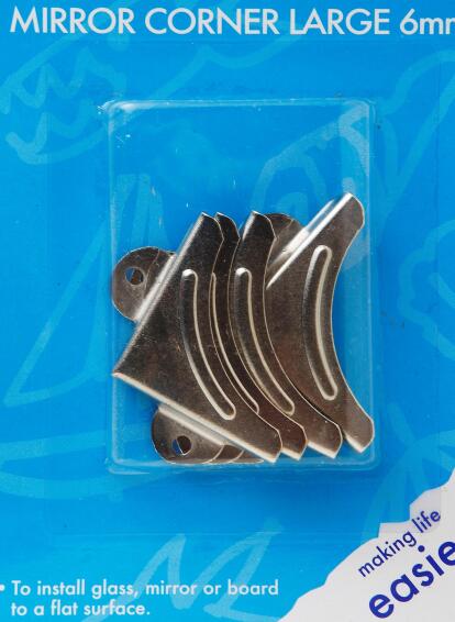 Mirror corner nickle plated large 6mm 4pc dejay