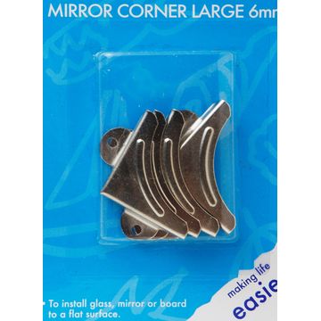 Mirror corner nickle plated large 6mm 4pc dejay