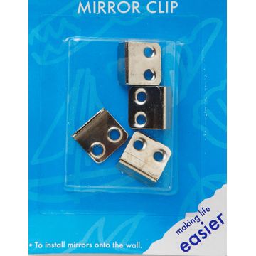Mirror clip nickle plated 2 hole 4pc dejay