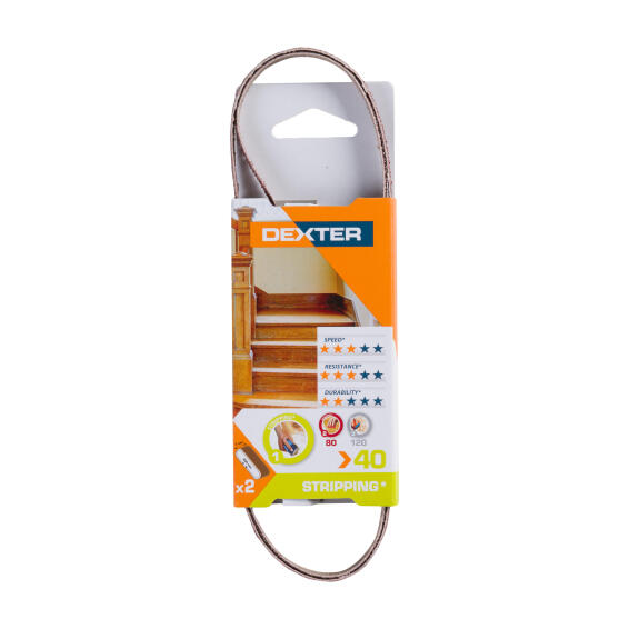 Mini sanding belt wood 40 DEXTER 7x454mm 2 pieces