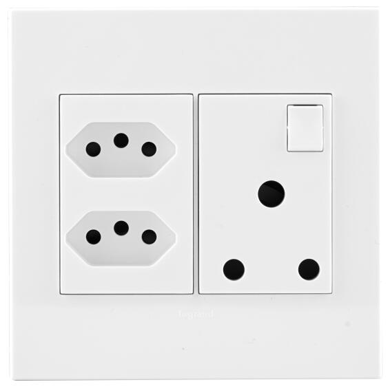 Socket arteor LEGRAND 1x3 & 1X2 pin 4x4 white