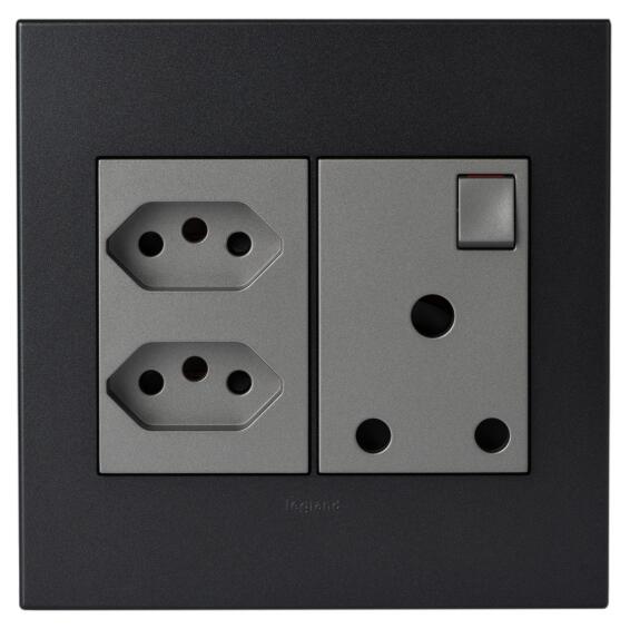 Legrand Socket Aerator Graphite 1x3 & 1X2 pin 4x4