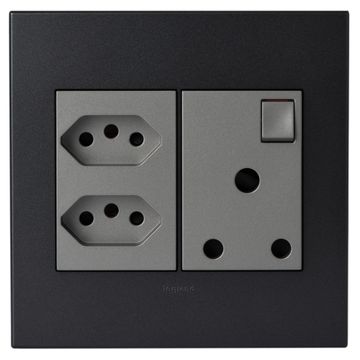Legrand Socket Aerator Graphite 1x3 & 1X2 pin 4x4