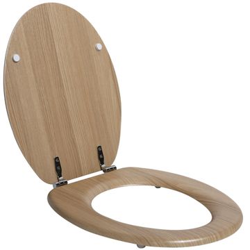 Sensea Pop Oval Toilet Seat Natural Oak Beige