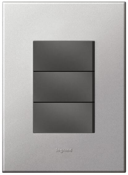 switch 3 l dim press + 1w 2x4 m/soft alu