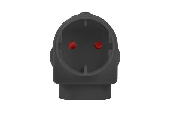 Adaptor schuko & 2 pin black
