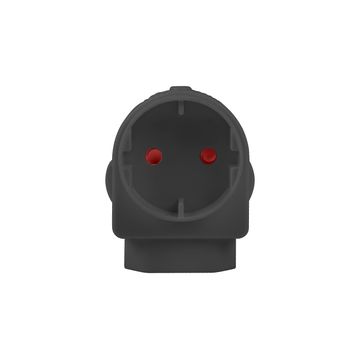 Adaptor schuko & 2 pin black