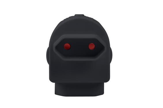 Adaptor 2 pin twin black