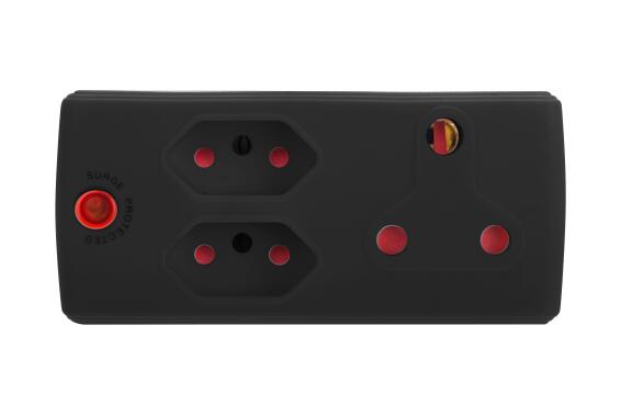 Multi plug EUROMATE black 1x16Amp & 2x2 pin