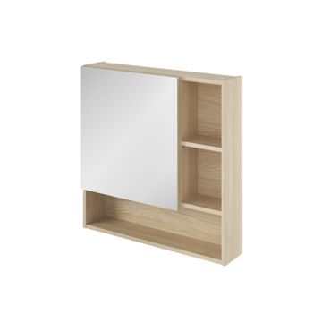 Sensea Easy Bathroom Mirror Cabinet With 1 Door Oak W70cmxD16cmxH70cm