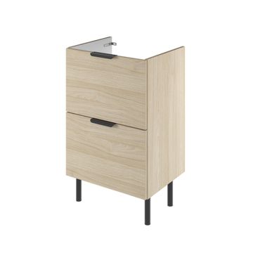 Sensea Easy Bathroom Cabinet With 2 Drawers Oak Excluding Basin W50cmxD36.7xH81.8cm