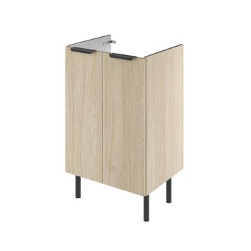 Sensea Easy Bathroom Cabinet With 2 Doors Oak Excluding Basin W50cmxD36.7xH81.8cm