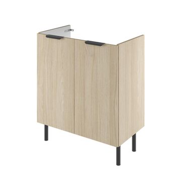 Sensea Easy Bathroom Cabinet With 2 Doors Excluding Basin Oak W70cmxD39.6cmxH81.8cm