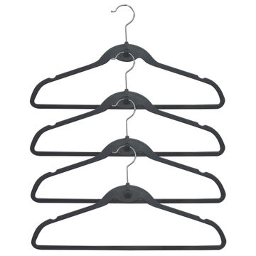 Spaceo plastic hanger with hooks 4 pack black
