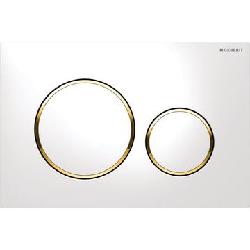 Geberit actuator plate Sigma20 for dual flush white, gold-plated