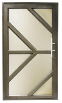 Aluminium door bronze angle pattern reflective glass left hand opening W1200 x H2100MM