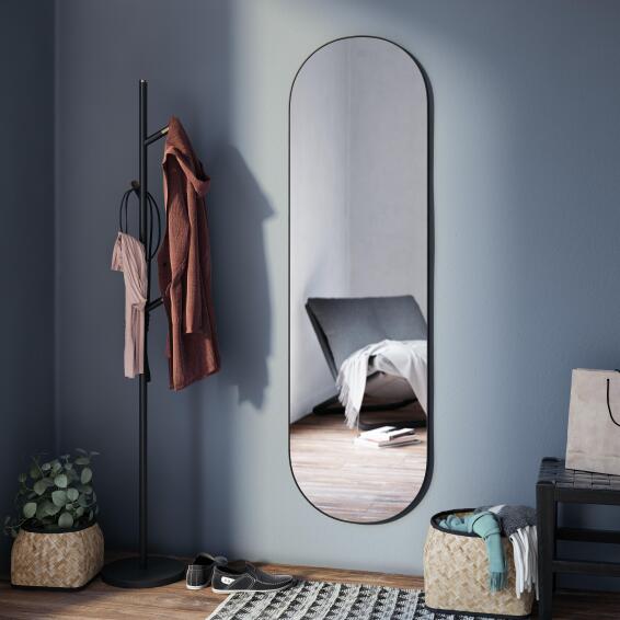 Inspire mirror oblong black metal frame  40x140cm