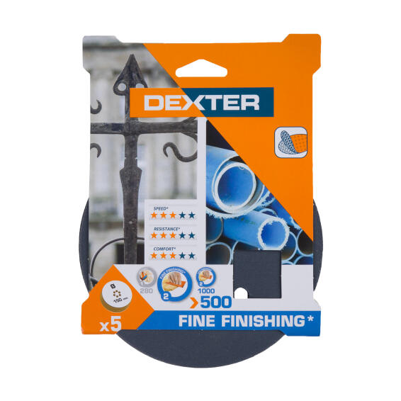 Hole sanding disc G500 met DEXTER 5 pieces d152mm