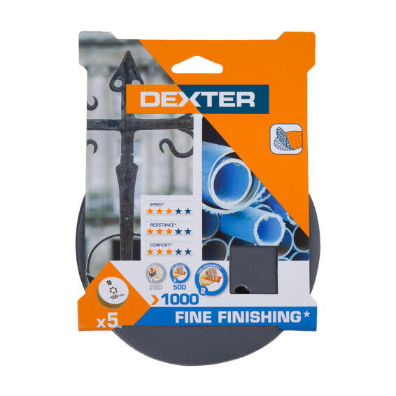 Hole sanding disc metal G1000 DEXTER 5 pieces d125mm