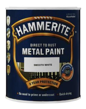 Metal Paint Direct To Rust HAMMERITE Hammered White 5l