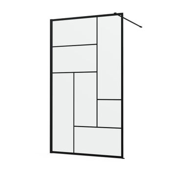 Sensea Studio Walk in Shower Screen With A Black Profile W120cmxH200cm