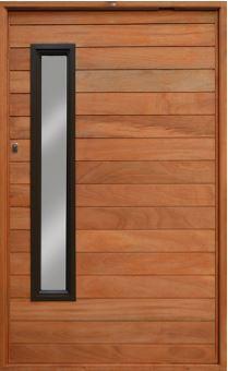 Exterior pivot door engineered hardwood with glass design left hand opening W1290mm x H2115mm