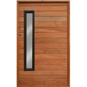 Exterior pivot door engineered hardwood with glass design left hand opening W1290mm x H2115mm