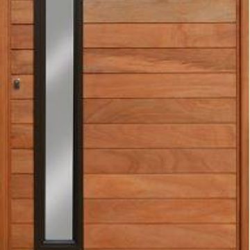 Exterior pivot door engineered hardwood with glass design left hand opening W1290mm x H2115mm