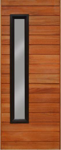 Exterior door engineered hardwood with glass design W813mm x H2032mm