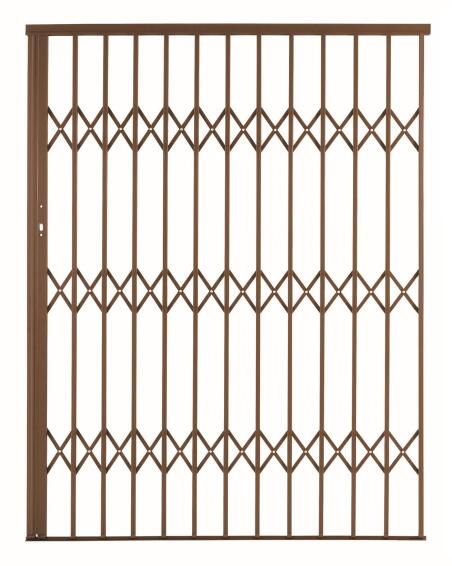 Alu-glide security gate type 15 1500(w)x1950-2150(h) bronze xpanda