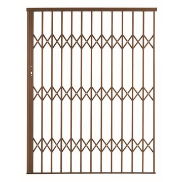 Alu-glide security gate type 15 1500(w)x1950-2150(h) bronze xpanda