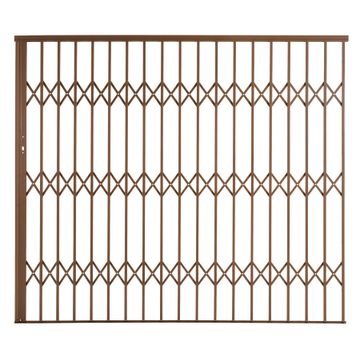 Alu-glide security gate type 25 2500(w)x1950-2150(h) bronze xpanda