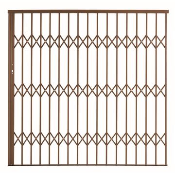 Alu-glide security gate type 22 2200(w)x1950-2150(h) bronze xpanda