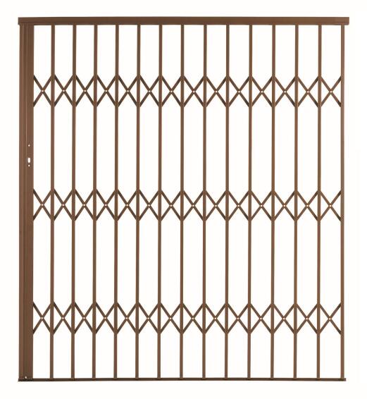 Alu-glide security gate type 18 1800(w)x1950-2150(h) bronze xpanda
