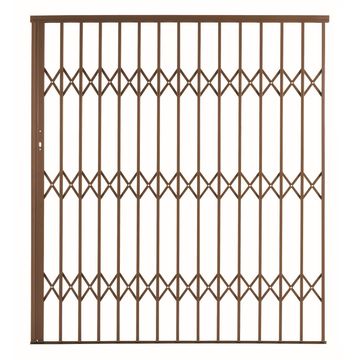Alu-glide security gate type 18 1800(w)x1950-2150(h) bronze xpanda